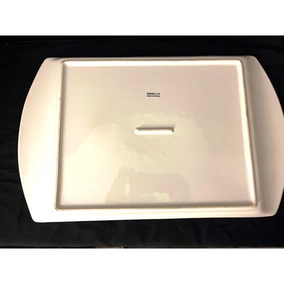 Ceriart White Serving Platter Large 12.5x 20” - Picture 3 of 7